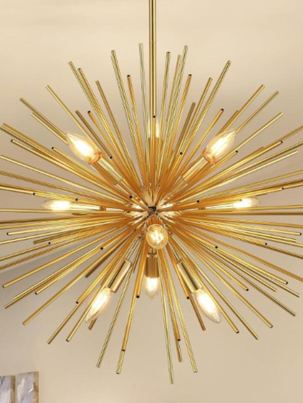 BRAND NEW: Salaiwei Chandelier Sputnik 12-Light, 31.5 Inch, Metal, Gold